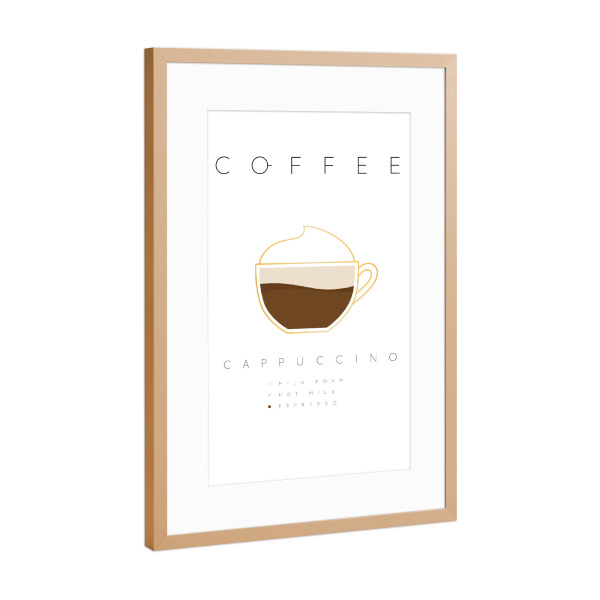 Poster mit Rahmen Kupfer "Coffee cappuccino white" artboxONE - Essen & Trinken