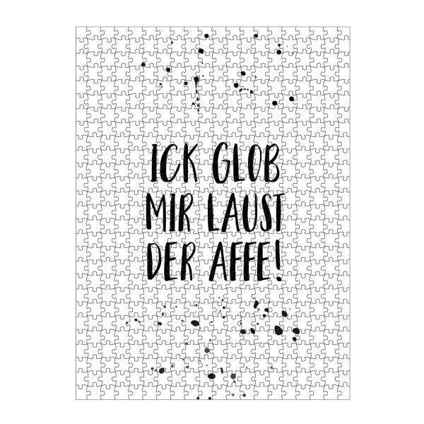 Puzzle Ravensburger "ICK GLOB MIR LAUST DER AFFE" artboxONE - Typografie,Schwarzweiß,Lustig