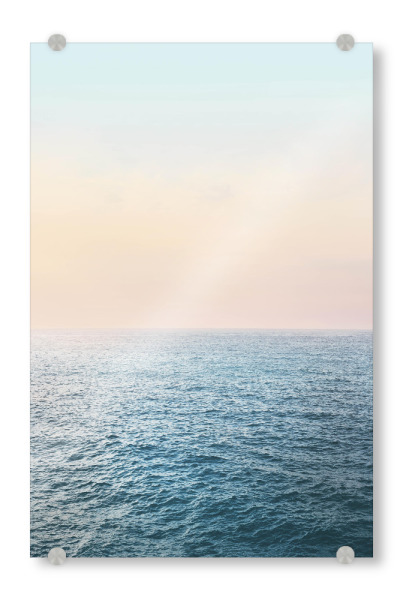 Acrylglasbild "Peaceful" artboxONE - Natur,Reise - Ozean,Meer,Blau,Himmel,Blush sky,Ruhe,Nautisch,Strand,Fotografie,Friedlich art