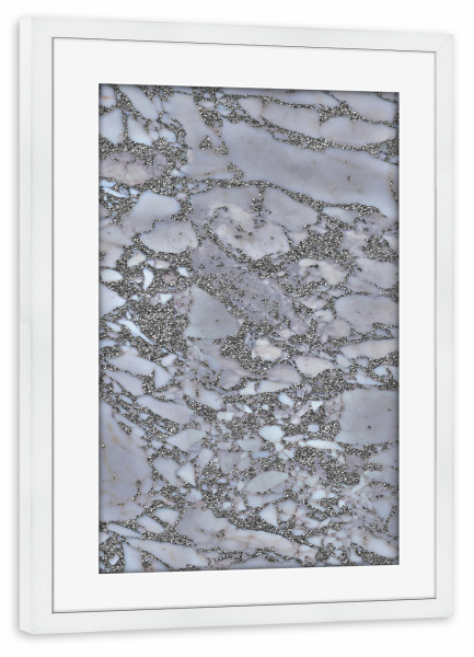Poster mit Rahmen weiß "Glitter loves Marble - Wisdom" artboxONE - Abstrakt,Marmor
