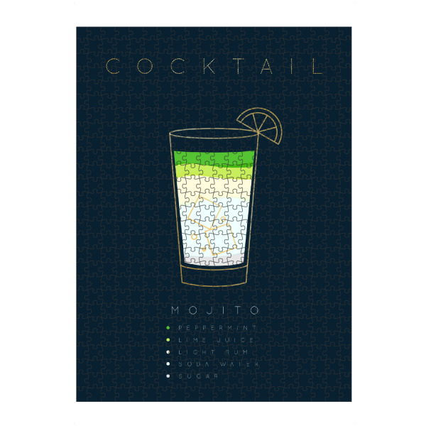 Puzzle Ravensburger "Mojito cocktail flat blue" artboxONE - Essen & Trinken,Essen & Trinken / Alkohol