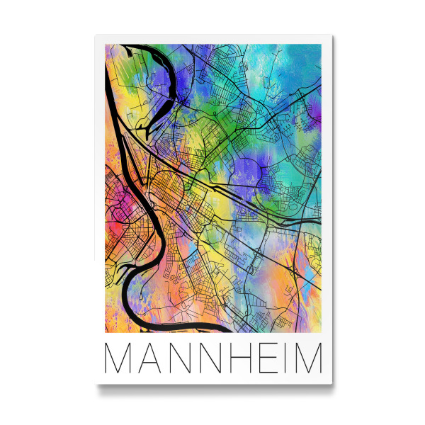 Galerie-Print "Retro Map of Mannheim colour" 30x20 cm artboxONE