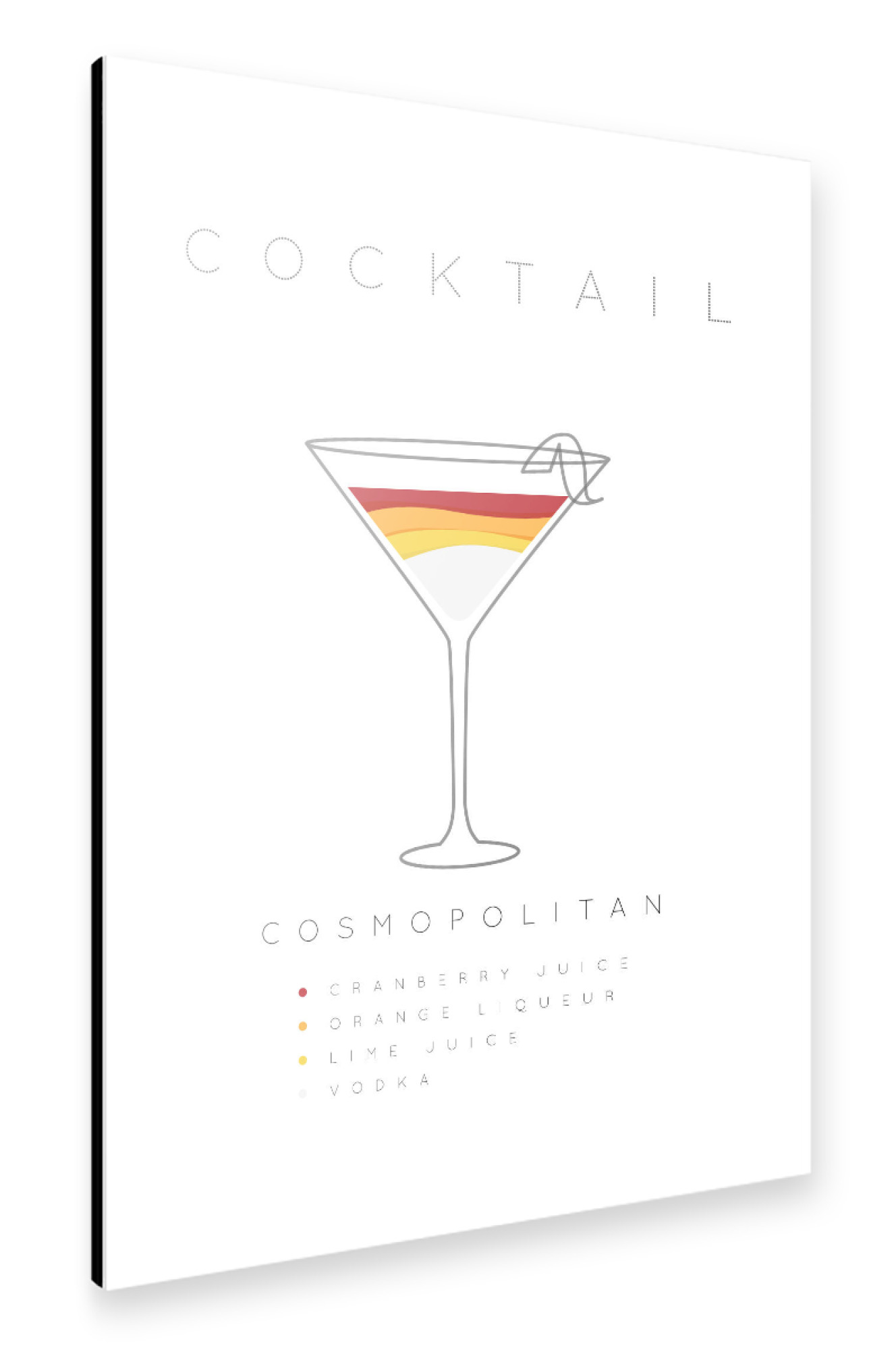 Alu-Dibond "Cosmopolitan cocktail flat" 75x50 cm artboxONE