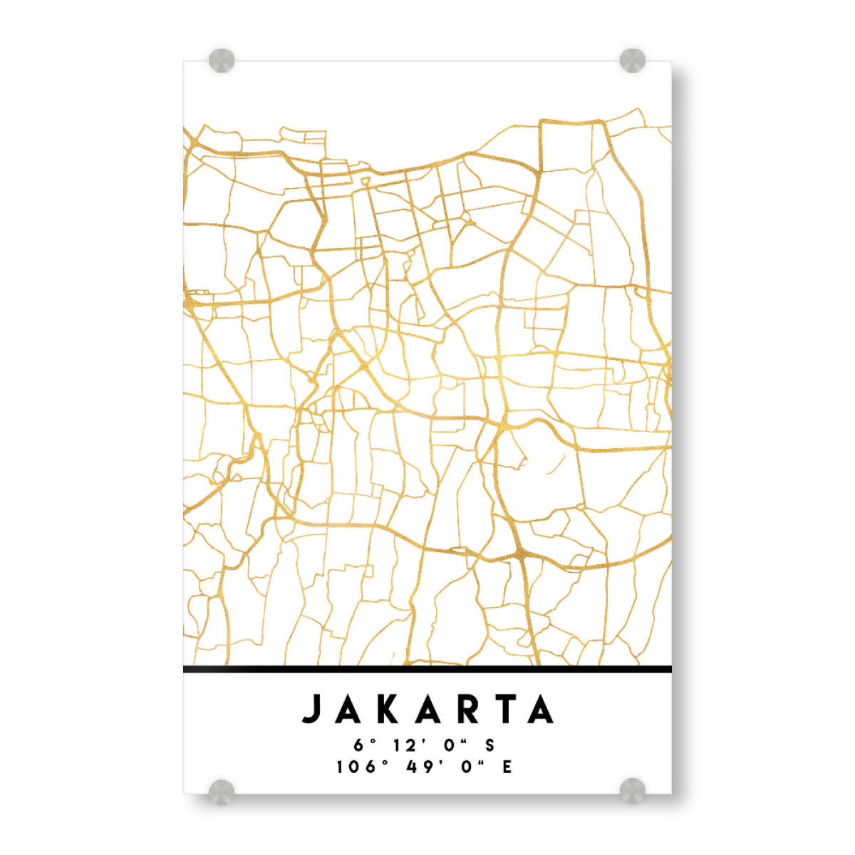 Jakarta Indonesia Street Map Art Als Acrylic Glass Print Bei Artboxone Kaufen