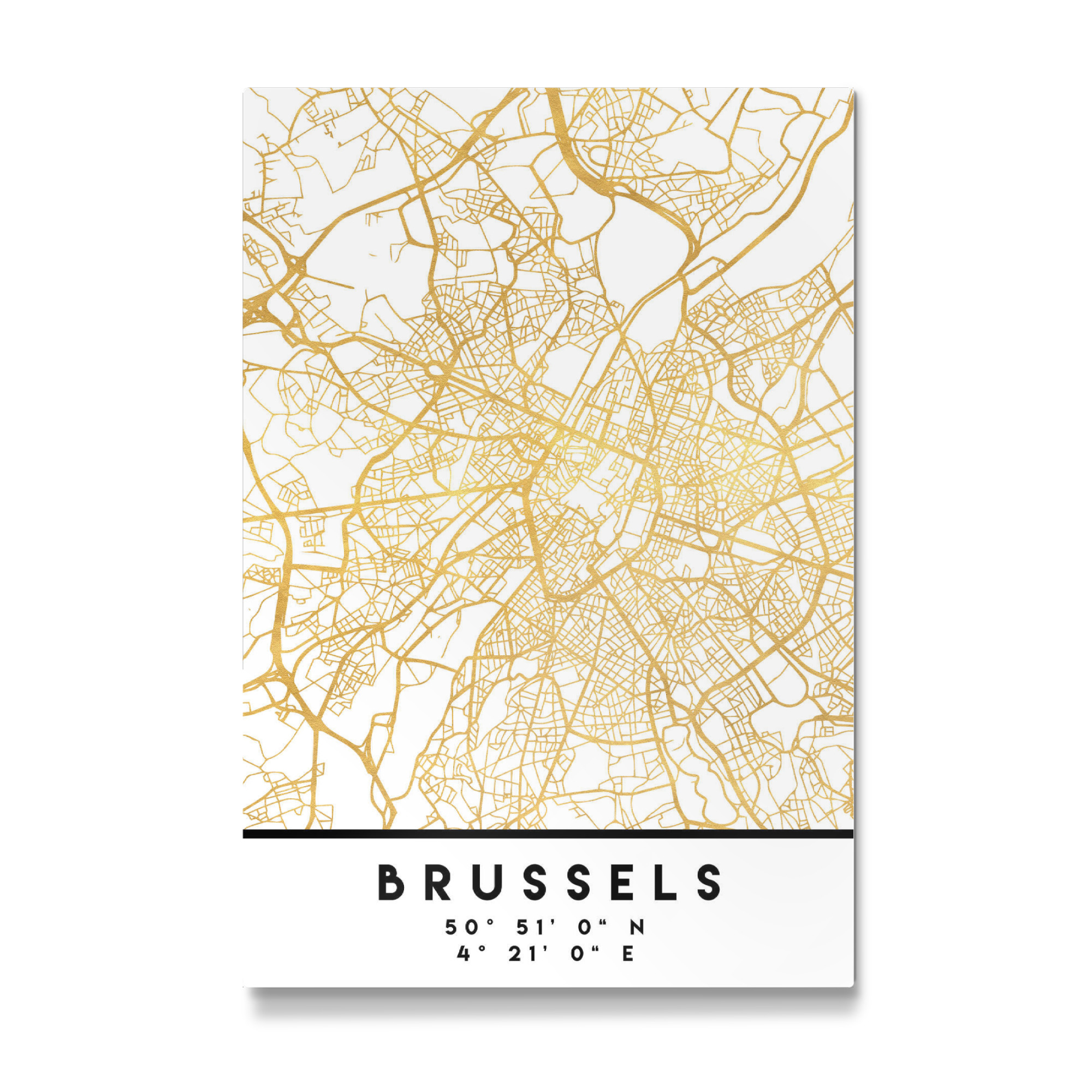 Galerie-Print "BRUSSELS BELGIUM STREET MAP ART" 75x50 cm artboxONE