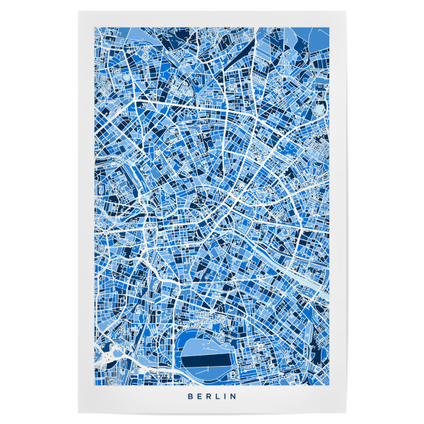 Poster 30x20 cm "Berlin Germany City Map blue" artboxONE - Städte / Berlin,Reise,Kartografie