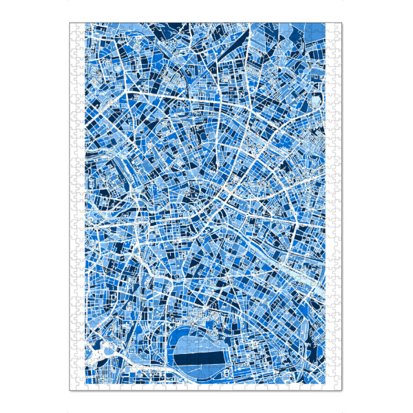 Puzzle Ravensburger "Berlin Germany City Map blue" artboxONE - Städte / Berlin,Reise,Kartografie