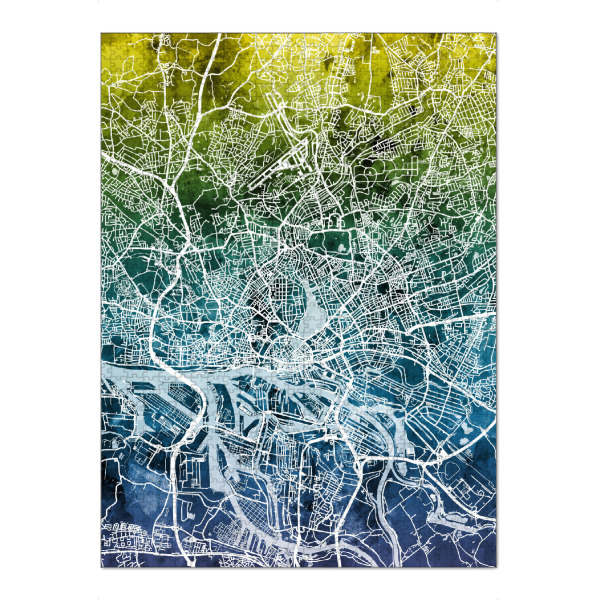 Puzzle Ravensburger "Hamburg Germany City Map green" artboxONE - Städte / Hamburg,Reise,Kartografie