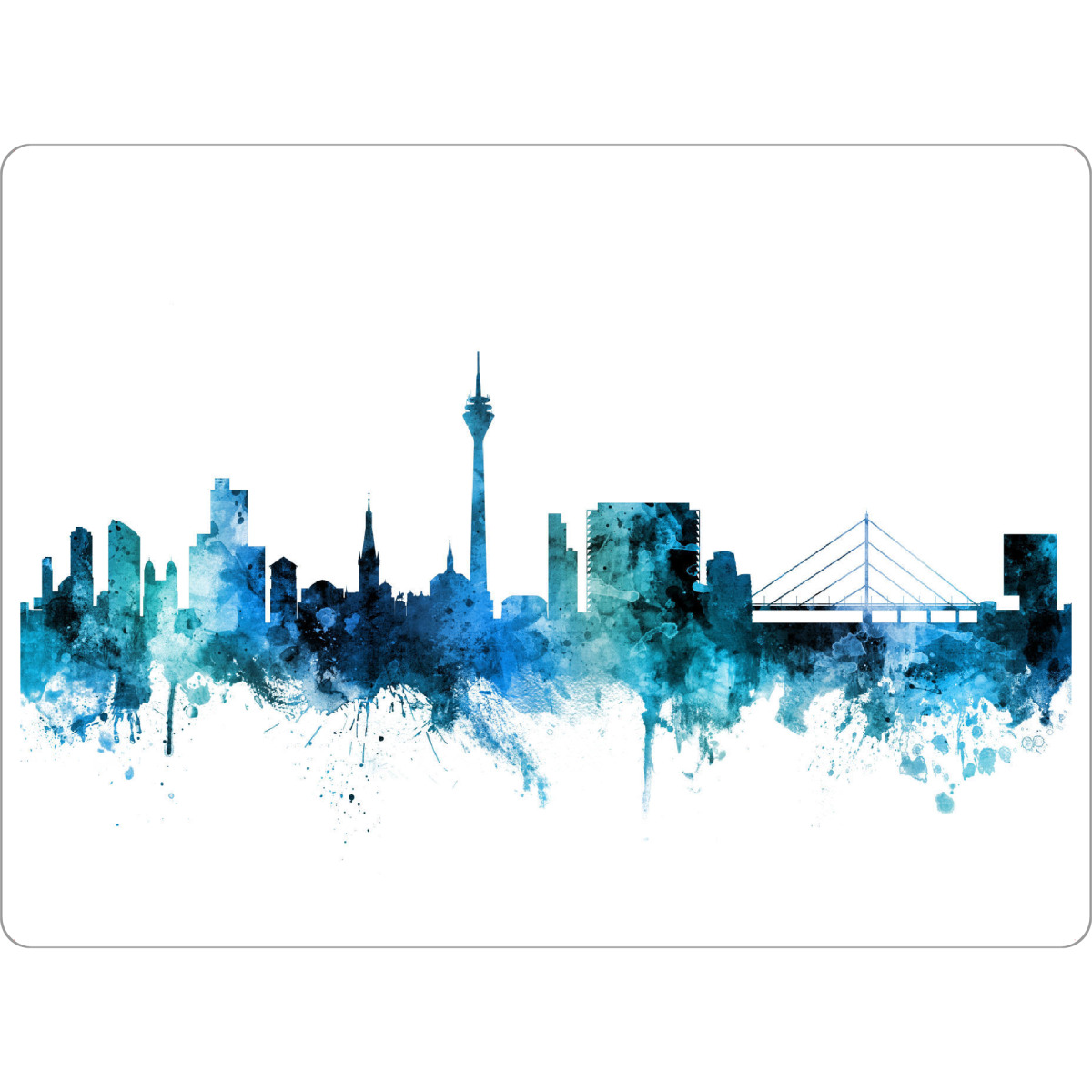 Tischset "Düsseldorf Germany Skyline Blue" artboxONE - Städte,Reise,Städte / Düsseldorf