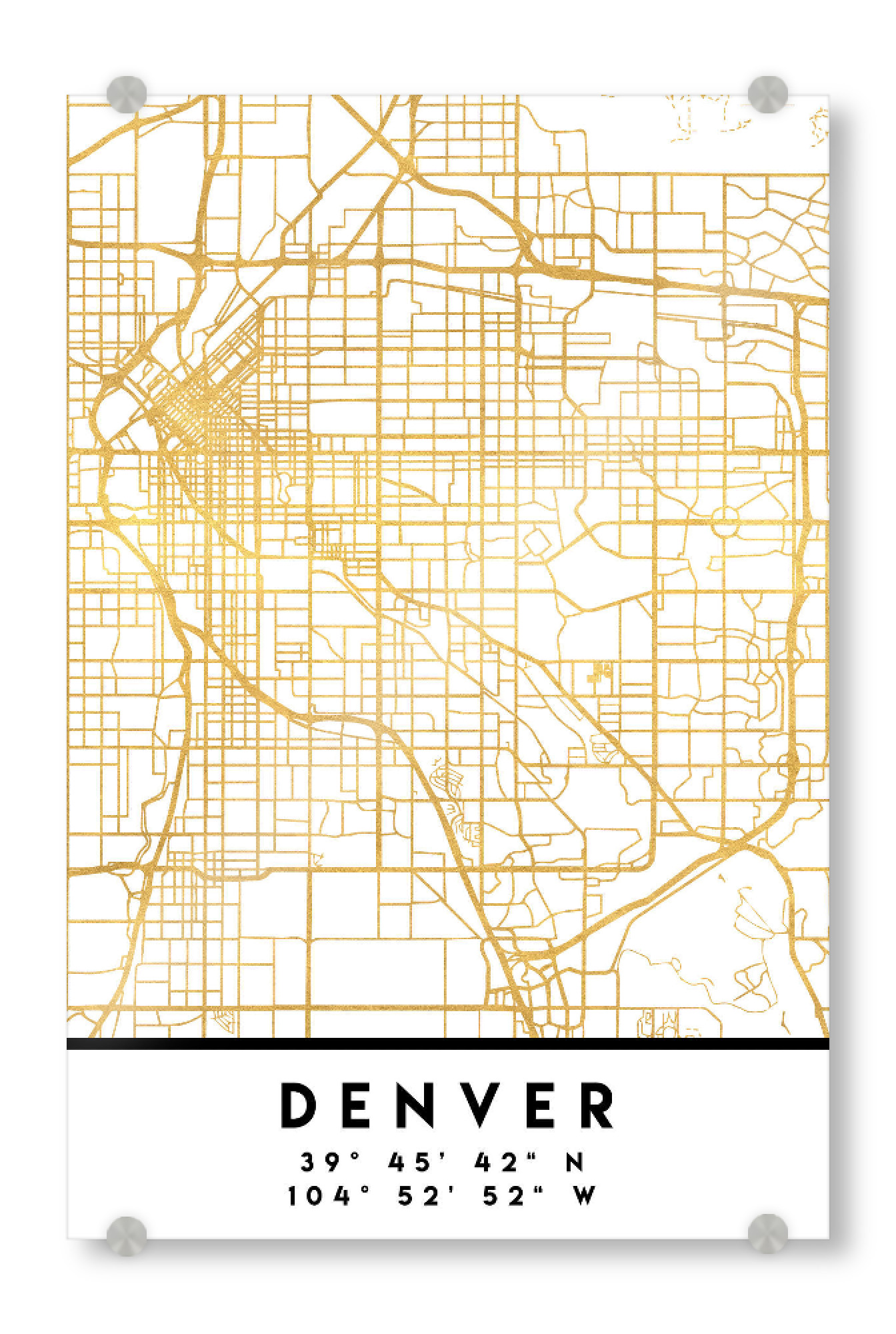 Acrylglasbild "DENVER COLORADO STREET MAP ART" artboxONE - Städte,Reise,Kartografie