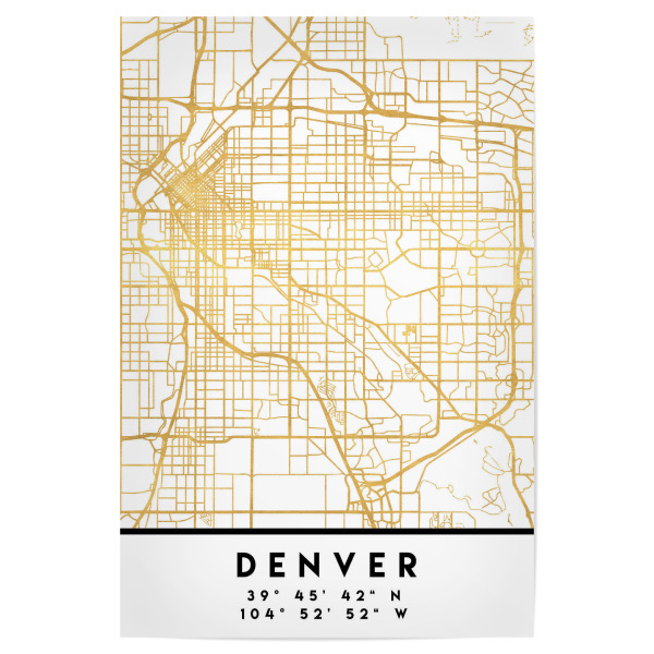 Poster "DENVER COLORADO STREET MAP ART" artboxONE - Städte,Reise,Kartografie