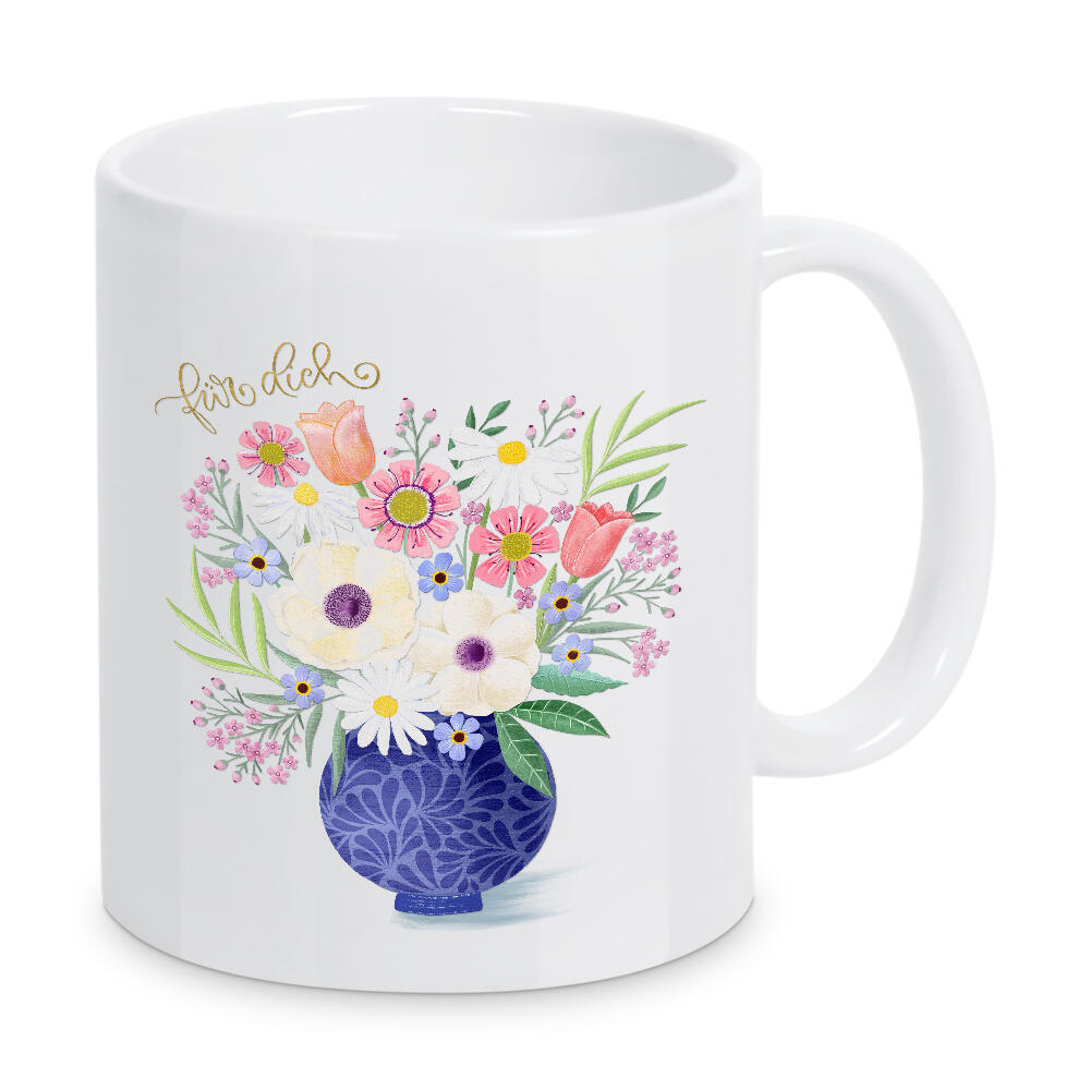 Tasse "Blumen in Vase" artboxONE - Floral,Liebe,Für Mama