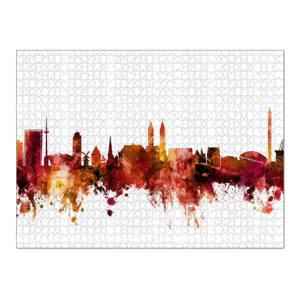 Puzzle Ravensburger "Bremen Germany Skyline Red" artboxONE - Städte,Reise,Städte / Weitere