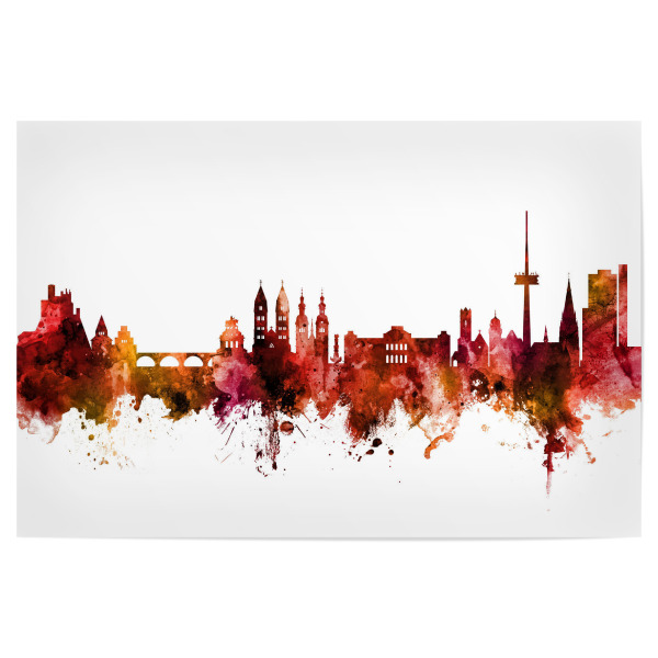 Poster "Koblenz Germany Skyline Red" artboxONE - Städte,Reise,Städte / Weitere
