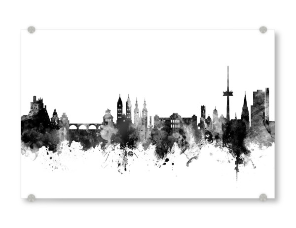 Acrylglasbild "Koblenz Germany Skyline BW" artboxONE - Städte,Reise,Schwarzweiß,Städte / Weitere
