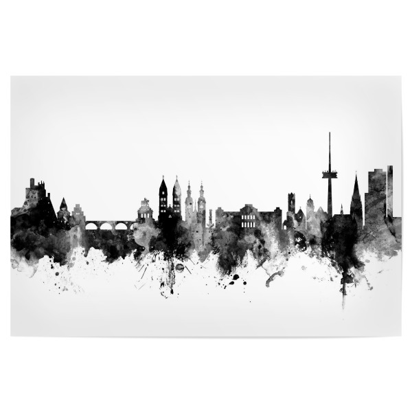Poster "Koblenz Germany Skyline BW" artboxONE - Städte,Reise,Schwarzweiß,Städte / Weitere