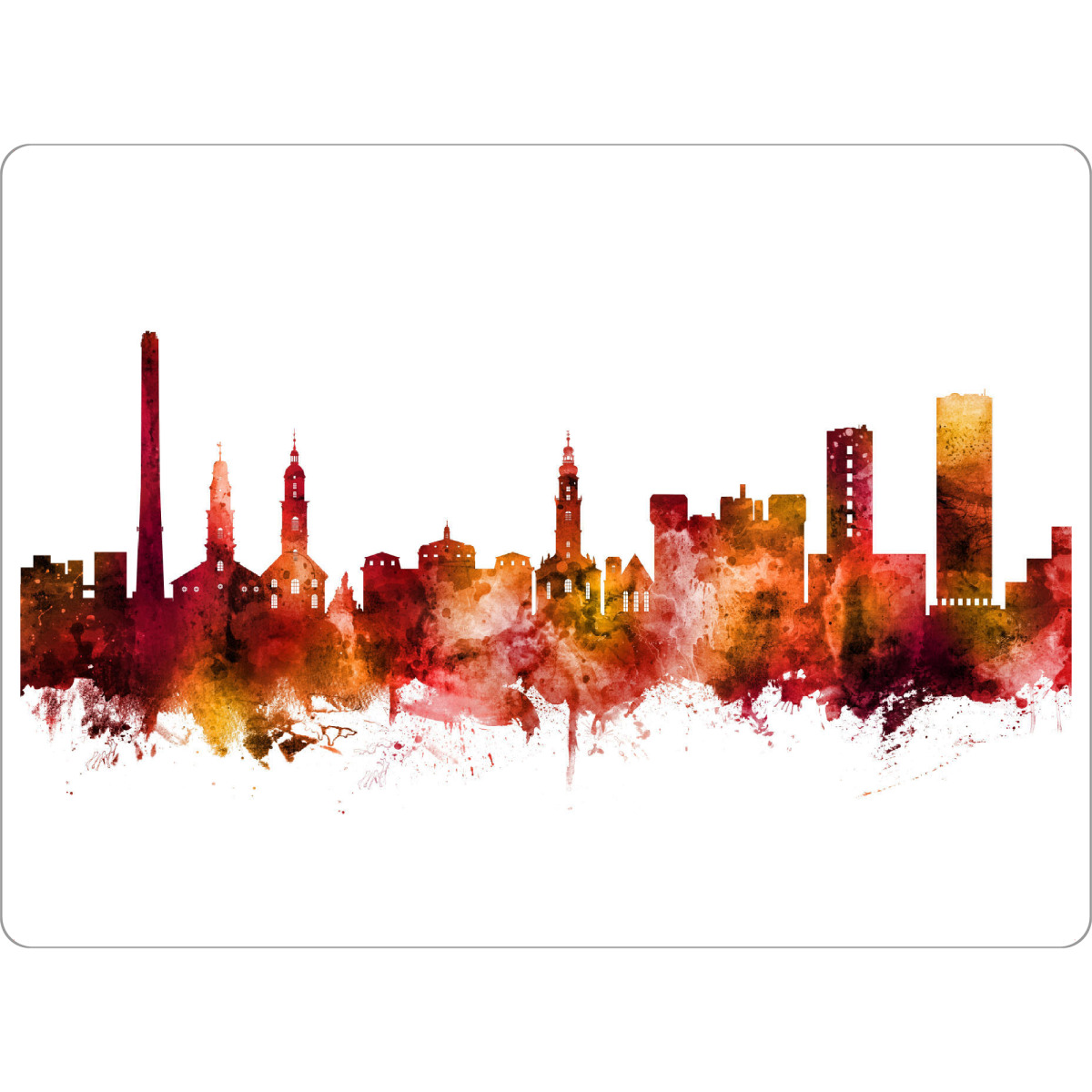 Tischset "Erlangen Germany Skyline Red" artboxONE - Städte,Reise,Städte / Weitere