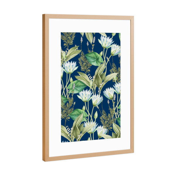 Poster mit Rahmen Kupfer "Lilyka blue" artboxONE - Natur,Floral