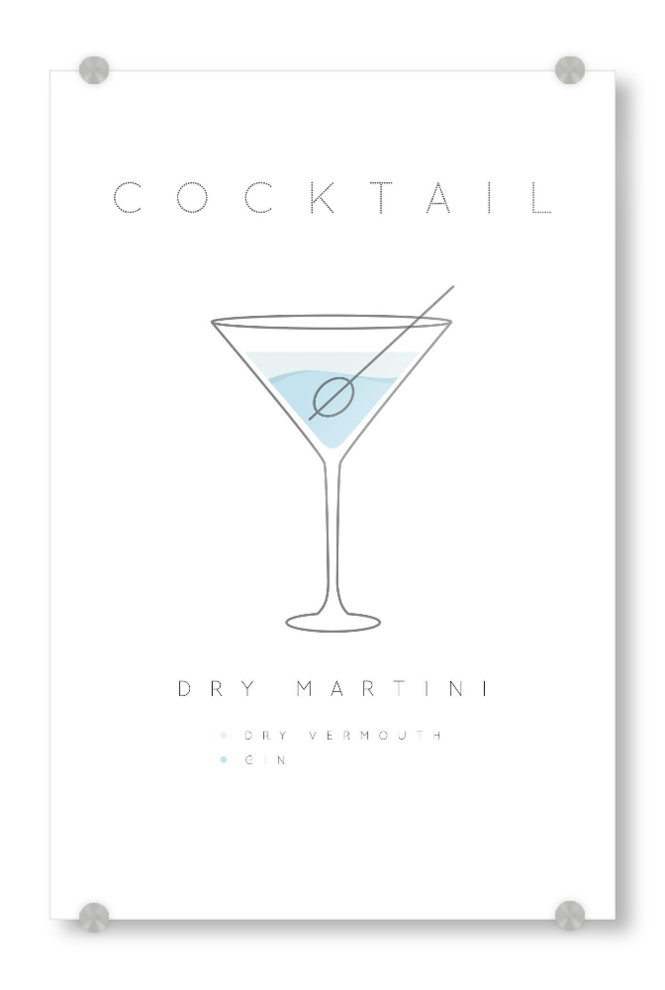 Acrylglasbild "Dirty Martini cocktail flat" artboxONE - Essen & Trinken,Essen & Trinken / Alkohol