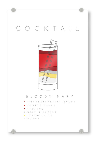Acrylglasbild "Bloody Mary cocktail flat" artboxONE - Essen & Trinken,Essen & Trinken / Alkohol