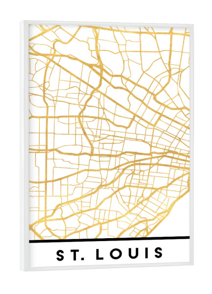 Poster mit weißem Rahmen "ST. LOUIS MISSOURI STREET MAP ART" artboxONE - Städte,Reise,Kartografie