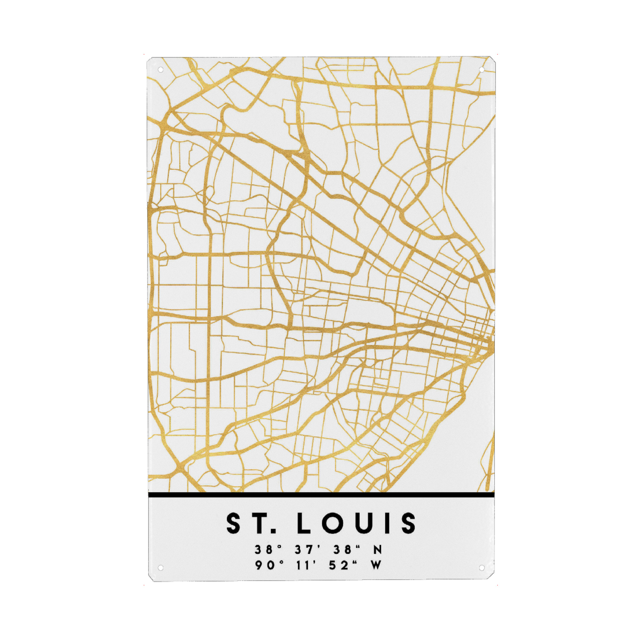 Holzbild "ST. LOUIS MISSOURI STREET MAP ART" artboxONE - Städte,Reise,Kartografie