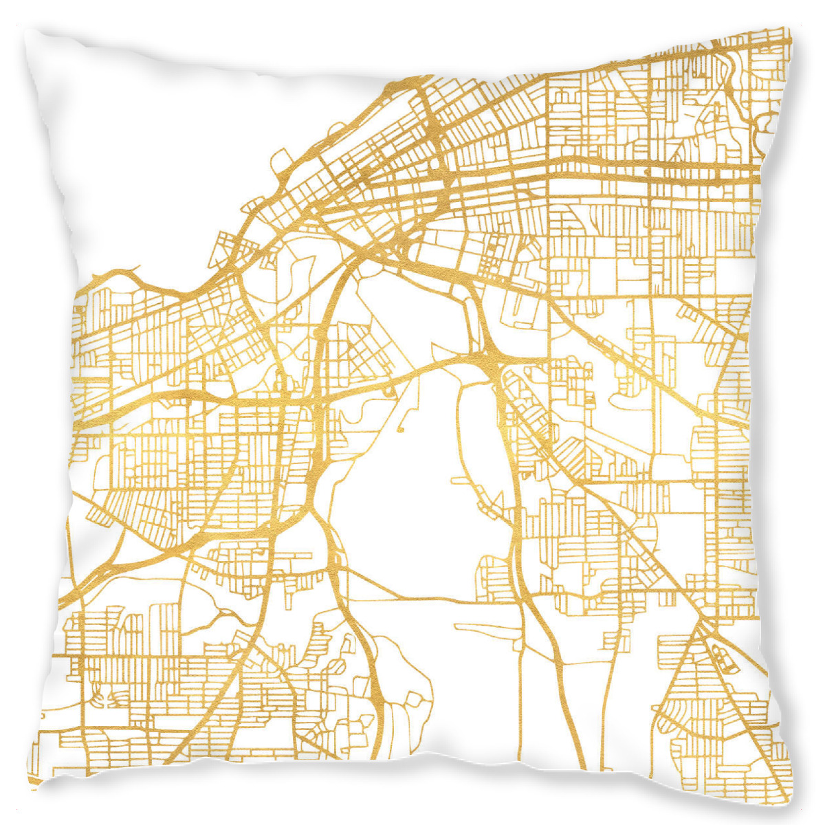 Design-Kissen "CLEVELAND OHIO STREET MAP ART" artboxONE - Stߤdte,Reise,Kartografie
