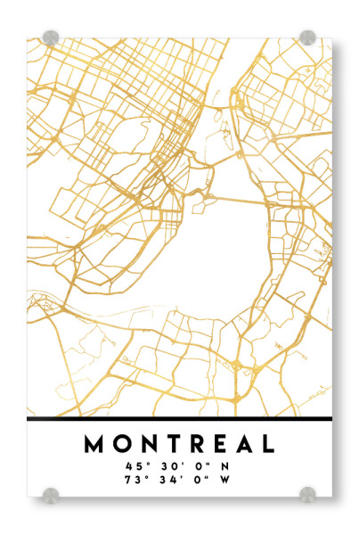 Acrylglasbild "MONTREAL CANADA STREET MAP ART" artboxONE - Städte,Reise,Kartografie