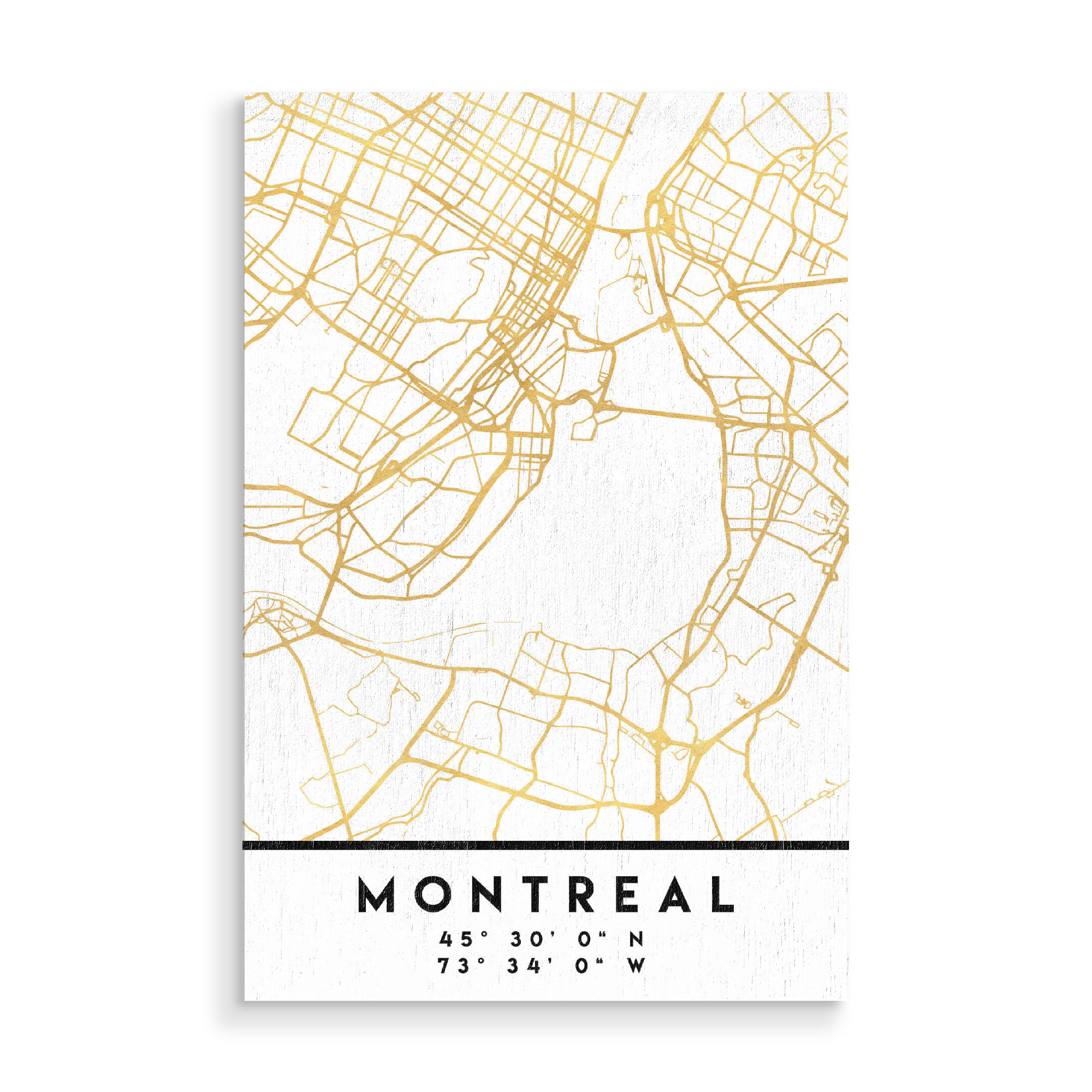 Holzbild "MONTREAL CANADA STREET MAP ART" artboxONE - Städte,Reise,Kartografie