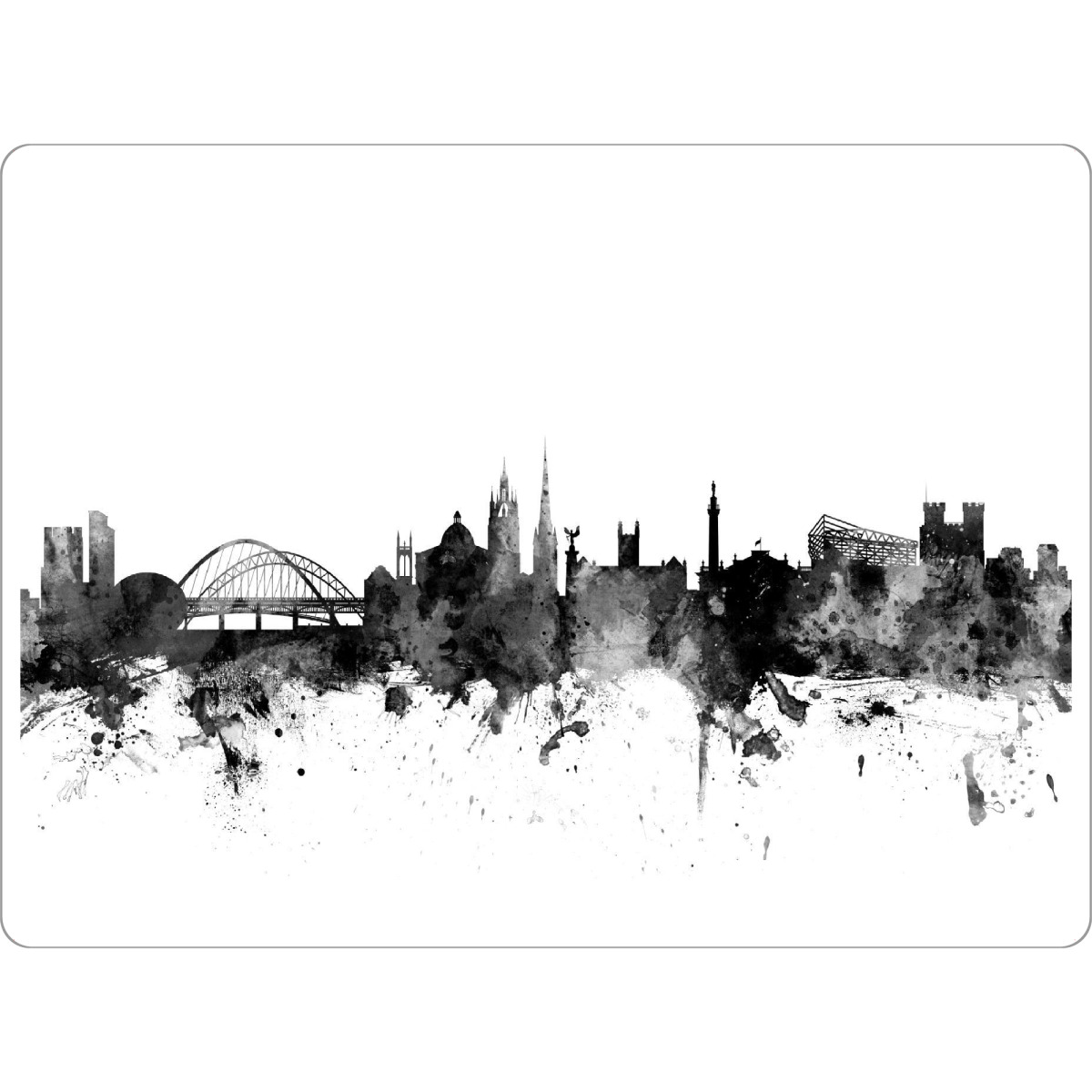 Tischset "Newcastle Skyline Cityscape BW" artboxONE - Städte,Reise,Schwarzweiß,Städte / Weitere