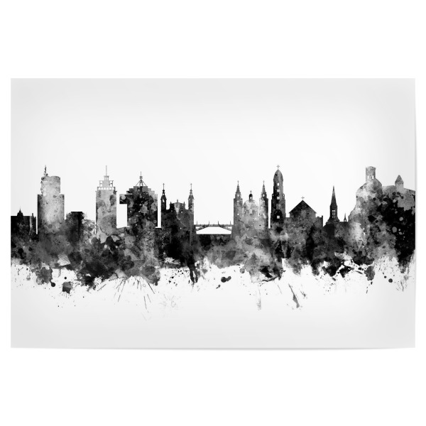Poster "Ljubljana Slovenia Skyline" artboxONE - Städte,Reise,Schwarzweiß