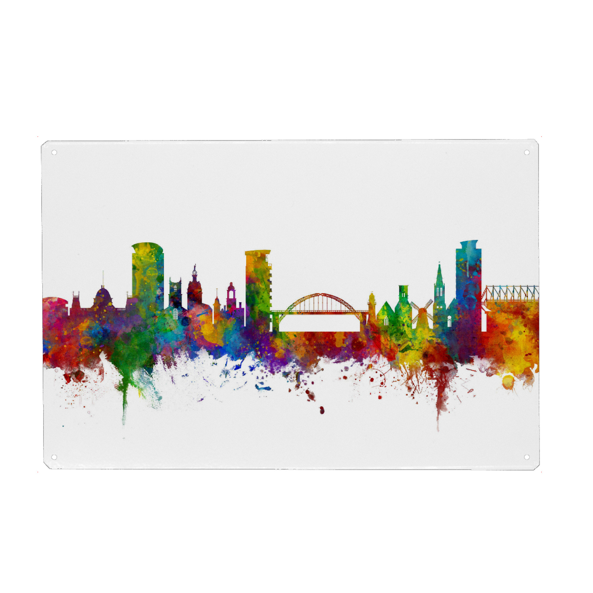 Metall Poster "Sunderland England Skyline colour" artboxONE - Städte,Reise