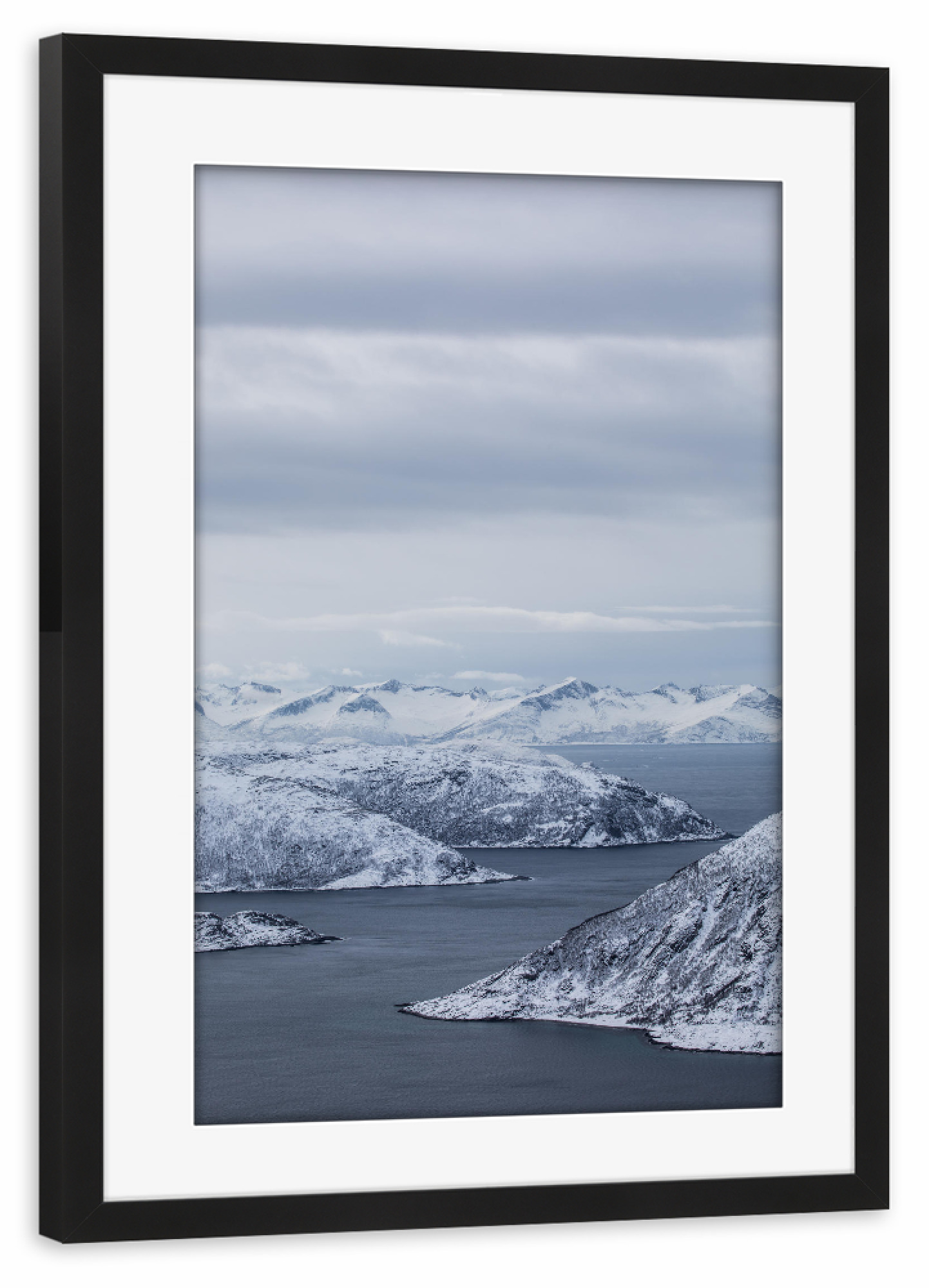 Poster mit Rahmen schwarz "Fjords" artboxONE - Natur
