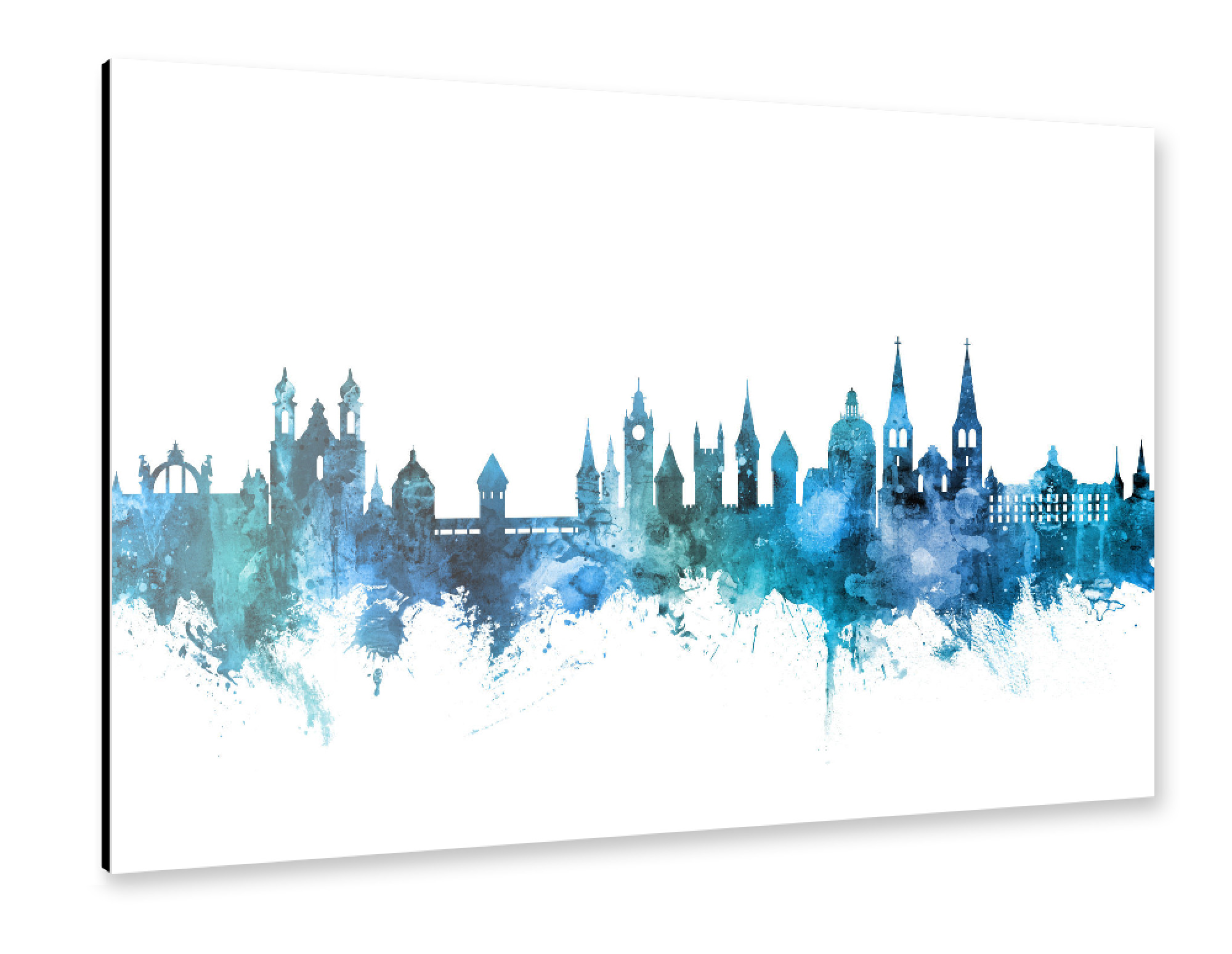 Alu-Dibond "Lucerne Luzern Skyline Blue" 30x20 cm artboxONE