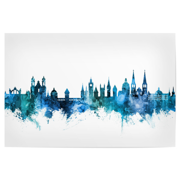 Poster 30x20 cm "Lucerne Luzern Skyline Blue" artboxONE - Städte,Reise