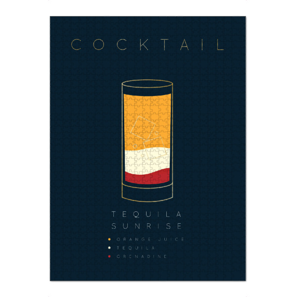 Puzzle Ravensburger "Tequila Sunrise cocktail flat blue" artboxONE - Essen & Trinken,Essen & Trinken / Alkohol