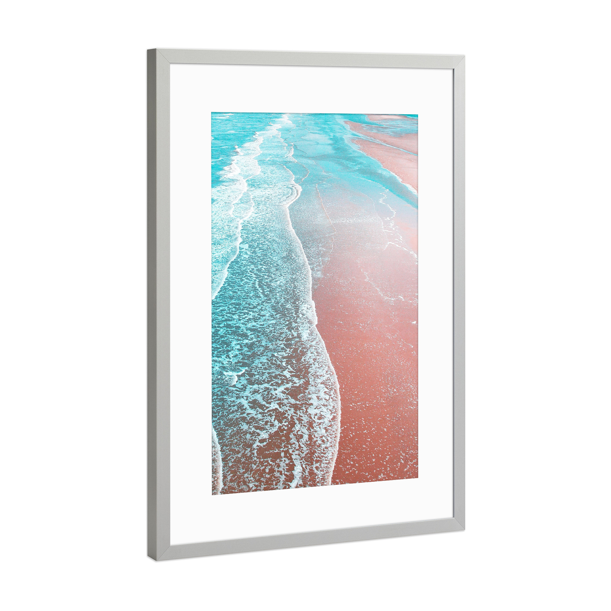 Poster mit Rahmen Silber "Sea Blue and Rose Gold" artboxONE - Natur,Reise / Strand und Meer