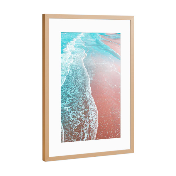 Poster mit Rahmen Kupfer "Sea Blue and Rose Gold" artboxONE - Natur,Reise / Strand und Meer
