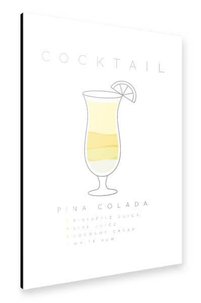 Alu-Dibond "Pina Colada cocktail flat" 30x20 cm artboxONE
