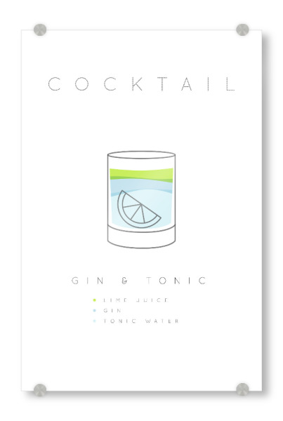 Acrylglasbild "Gin Tonic cocktail flat" artboxONE - Essen & Trinken,Essen & Trinken / Alkohol