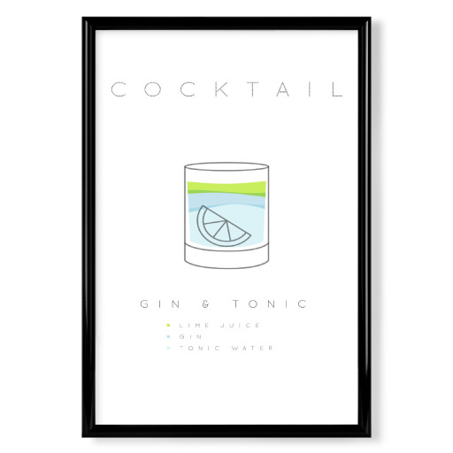 Gin Tonic cocktail flat