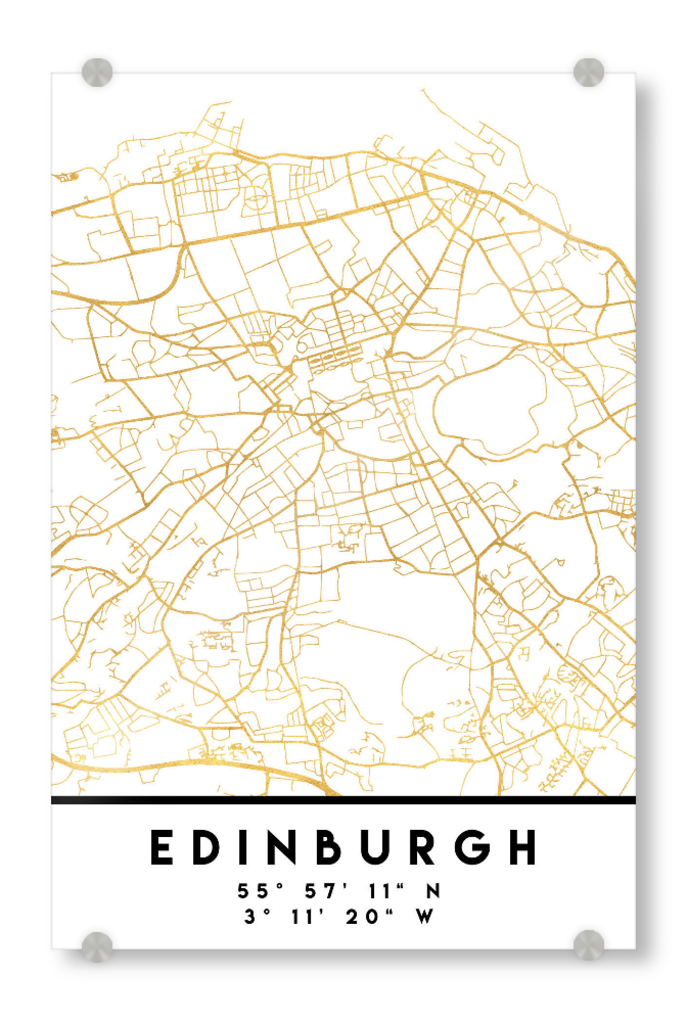 Acrylglasbild "EDINBURGH SCOTLAND STREET MAP ART" artboxONE - Städte,Reise,Kartografie