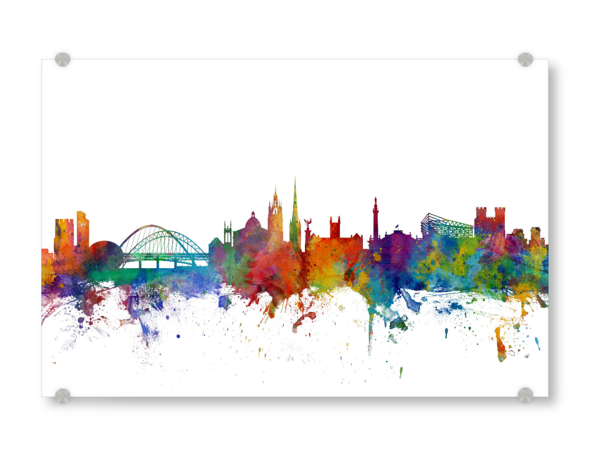 Acrylglasbild "Newcastle Skyline Cityscape colour" artboxONE - Reise,Städte / Weitere