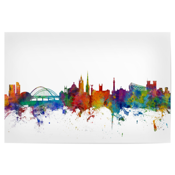 Poster "Newcastle Skyline Cityscape colour" artboxONE - Reise,Städte / Weitere
