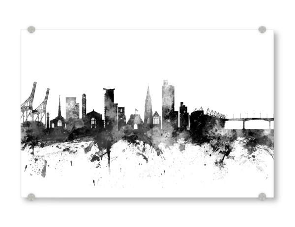 Acrylglasbild "Southampton England Skyline bw" artboxONE - Städte,Reise,Schwarzweiß