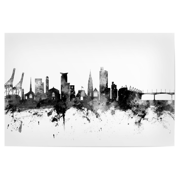Poster "Southampton England Skyline bw" artboxONE - Städte,Reise,Schwarzweiß