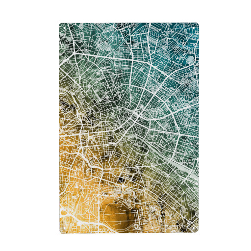 Berlin Germany City Map orange