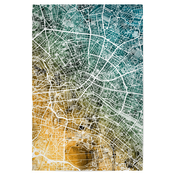 Poster 30x20 cm "Berlin Germany City Map orange" artboxONE - Städte / Berlin,Reise,Kartografie