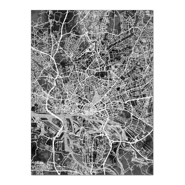 Puzzle Ravensburger "Hamburg Germany City Map bw" artboxONE - Städte,Städte / Hamburg,Reise,Schwarzweiß,Kartografie