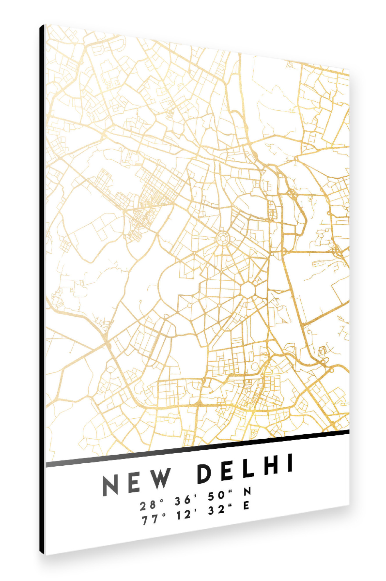 Alu-Dibond "NEW DELHI INDIA STREET MAP ART" 30x20 cm artboxONE
